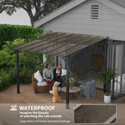 Pergola Kit Gazebo with UPF 50+ and Waterproof Polycarbonate Roof