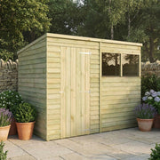 8x6 Wooden Garden Shed Overlap Pent Single Door Windows Storage 8ft 6ft Waltons