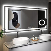 Oversized Bathroom Mirror LED Lighted Wall Mirror with Demister Exclusive Design