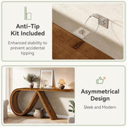 145cm Solid Wood Console Table Long Farmhouse Narrow Entryway Table for Hallway