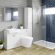 Bathroom Cabinet Cupboard Tall Free Standing Tallboy Storage Furniture 1900mm