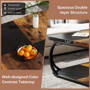 39.25-Inch Square Coffee Table Modern Wooden Accent Center Table for Living Room