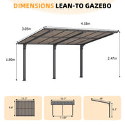 Metal Freestanding Hardtop Gazebo Aluminium Outdoor Pergola Waterproof for Patio