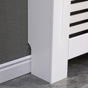 Kensington Radiator Cover Modern Traditional Horizontal Slat Cabinet MDF White