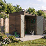 4.6 x 9 FT Metal Outdoor Storage Shed Lockable Double Door Steel Garden House