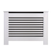 Kensington Radiator Cover Modern Traditional Horizontal Slat Cabinet MDF White