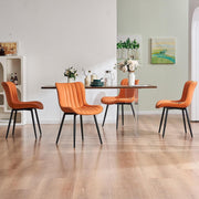 Set of 2 Faux Leather Dining Chairs High Back Padded Metal Leg Kitchen Chairs UK