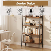 Rustic Wood Bookcase Bookshelf 5 Tier Industrial Storage Display Shelving Unit