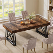 160cm Rectangular Dining Table for 4-6 Farmhouse Kitchen Table for Dining Room