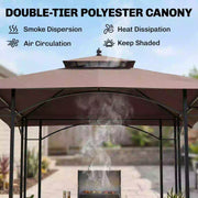 2.5x1.5M BBQ Tent Canopy Patio Awning Gazebo Party Sun Shelter 4Side Shelves