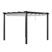 3 x 3 m Metal Pergola Gazebo Patio Sun Shelter Retractable Canopy Garden Shelter