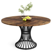 Round Dining Table for 4-6 People,Farmhouse Circle Kitchen Table for Dining Room
