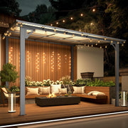 3 x 3m Wall Mounted Pergola Outdoor Aluminium Gazebo Patio Lean to Awning Deck