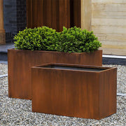 Corten Steel Rectangle Cube Planter Garden Plants Pot In/Outdoor Trough Tub Box