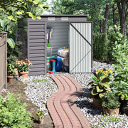 6x4ft Outdoor Storage Garden Sheds Sloped Roof Tool Utility House W/ Door & Vent