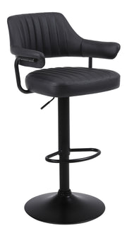 SET OF 2 PLUSH BAR STOOLS, GAS LIFT, BREAKFAST KITCHEN BAR PADDED ARMS & BACK