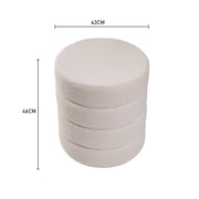 Round Footstool Teddy Dressing Table Stool Vanity Chair for Bedroom Living Room
