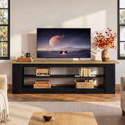71-Inch Farmhouse Extra Long TV Stand with Storage Shelves for TVs up to 80 Inch