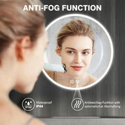 Round LED Bathroom Wall Mirror Demister Illuminated Light Up 500x500 Waterproof