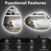 Pebble LED Bathroom Wall Mirror Demister Illuminated Light Up 500x700 Waterproof