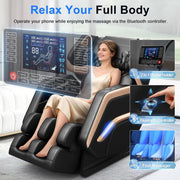 2026 full body heat massage chair 14 rollers 8 airbags bluetooth & phone speaker