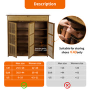 Bamboo Shoe Cabinet with Doors Shoe Rack Living Room Entryway Closet Organizers