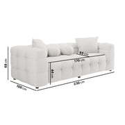 Cream Boucle 3 Seater Cloud Sofa - Alessia ALS001
