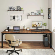 180 cm Extra Long Computer Desk, Large Ofiice Desk with Heavy Duty Metal Frame
