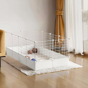 24 Panels DIY Pet Fence Playpen Puppy Dog Cat Animal Cage Metal Outdoor Indoor