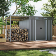 Metal Garden Shed 8 X 6, 8 X 8, 8 X 10 ft Storage Shed House with Extended Roof