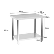 Commercial Catering Work Top Table Stainless Steel Bench Kitchen Food Storage