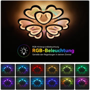Modern LED Ceiling Light RGB Heart Design Chandelier Lamp with Remote Control UK