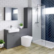 Bathroom Cabinet Cupboard Tall Free Standing Tallboy Storage Furniture 1900mm