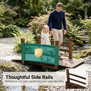 4 FT/125cm Wooden Arch Footbridge Garden Decoration 500 KG Weight Capacity