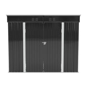 8ft x 6ft Metal Garden Shed Waterproof Outdoor Storage Shed with Foundation Kit