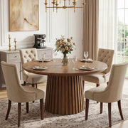 Round Dining Table for 4-6 People,Farmhouse Circle Kitchen Table for Dining Room