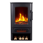 2000W Freestanding Electric Fireplace Heater, 2 Heat Modes, LED Flame Log Burner