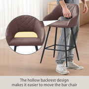 2X Breakfast Bar Stools PU Leather Dining Bar Chairs for Counter Kitchen Cafe