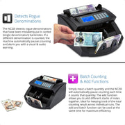 Note Counter Machine Money Currency Banknote Counting Detector Cash Bill ZZap