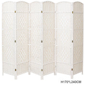 6 Panel Weave Wicker Room Divider Hand Made Privacy Screen/Separator/Partition
