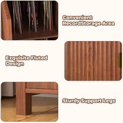 Fluted Vinyl Record Player Stand, 47.2
