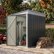 4 x 6FT Metal Garden Shed Outdoor Storage House Tool Sheds with Door and Vents