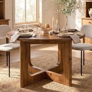39.4'' Round Solid Wood Dining Table Modern Kitchen Dinner Table for 2-4 People