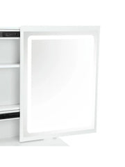 White Dressing Table w/ LED Lights Mirror Stool Drawers Vanity Makeup Desk Set
