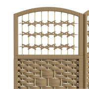 6 Panel Room Divider Folding Privacy Screen with Pine Wood Frame Refurbished