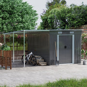 Metal Garden Shed 8 X 6, 8 X 8, 8 X 10 ft Storage Shed House with Extended Roof