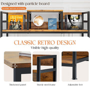 Record Player Stand, Vinyl Record Player Storage Cabinet Up to 350 Albums, Turnt