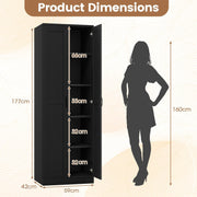 Tall Kitchen Larder Cupboard Storage Pantry Black Freestanding Utility Cabinet