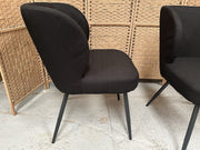 DUSK Dining Chairs Mabel Black Linen Look Pair