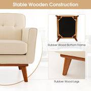 Modern Accent Chair Upholstered Linen Fabric Armchair